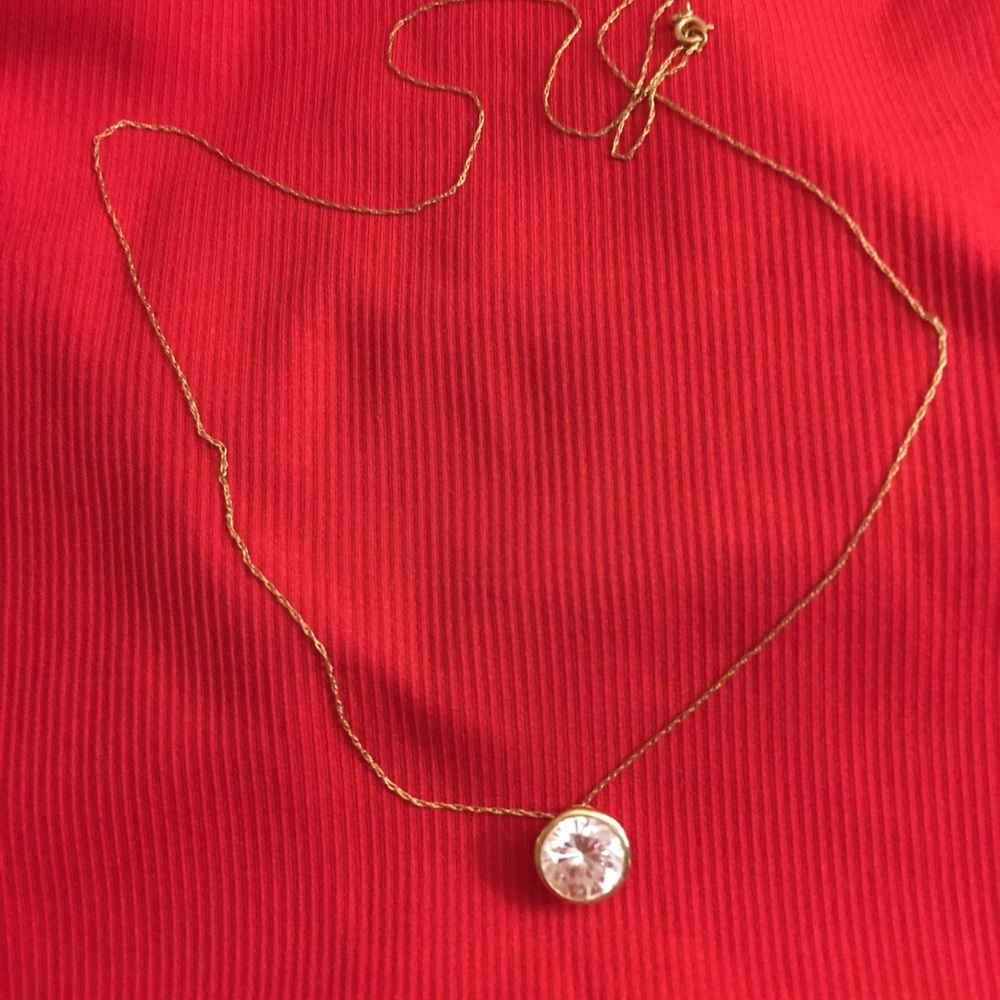 14k gold necklace with crystal